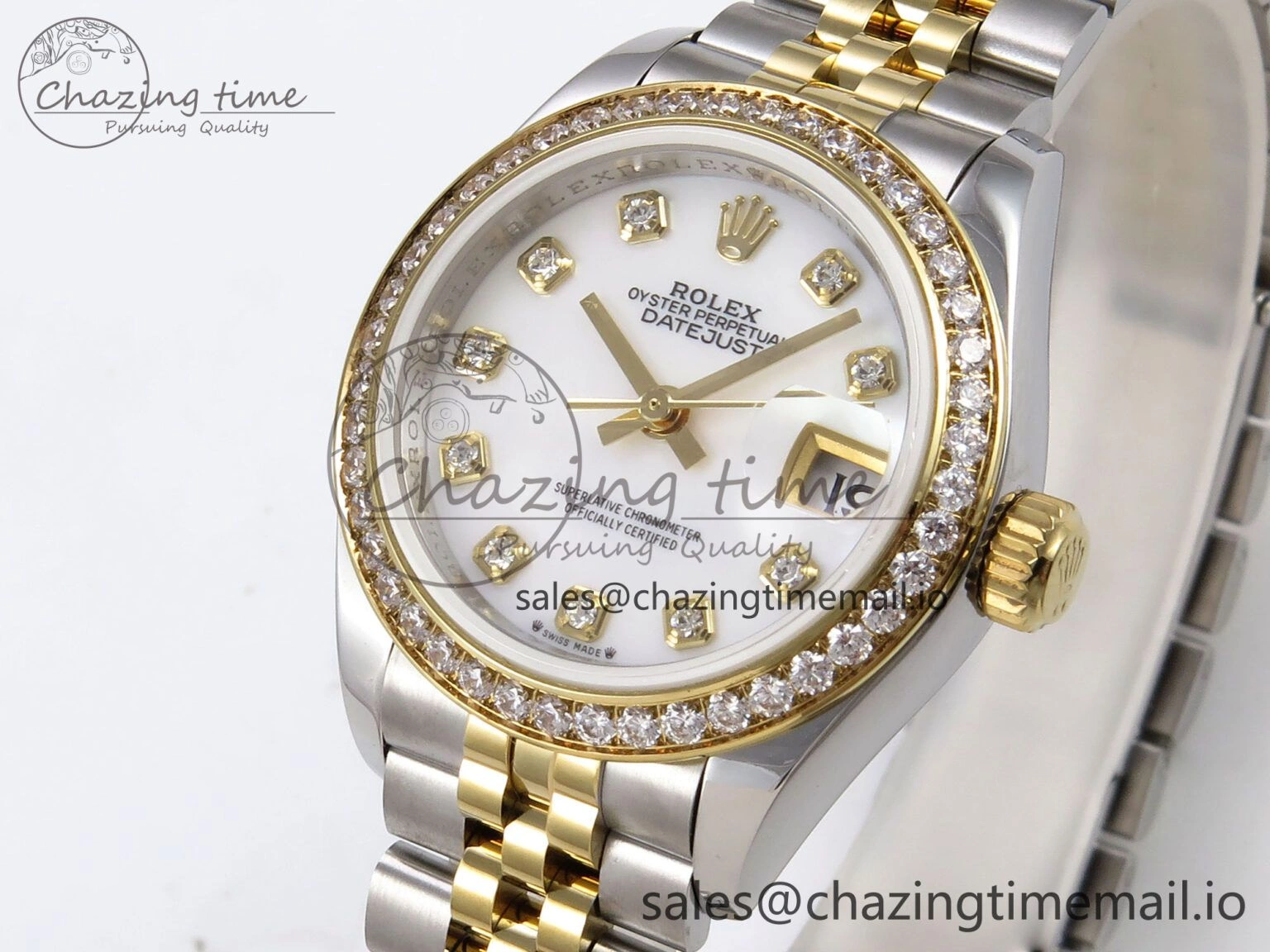 DateJust 28MM 279383RBR SS YG GMF 1:1 Best Edition 904L Steel White MOP Diamonds Dial on Jubilee Bracelet A2671
