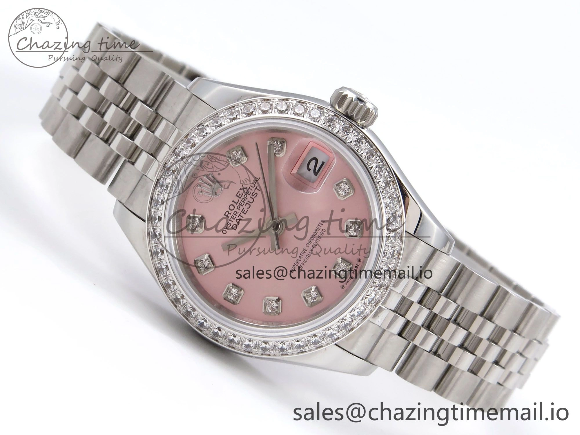 DateJust 28MM 279384RBR SS GMF 1:1 Best Edition 904L Steel Pink Diamonds Dial on Jubilee Bracelet A2671