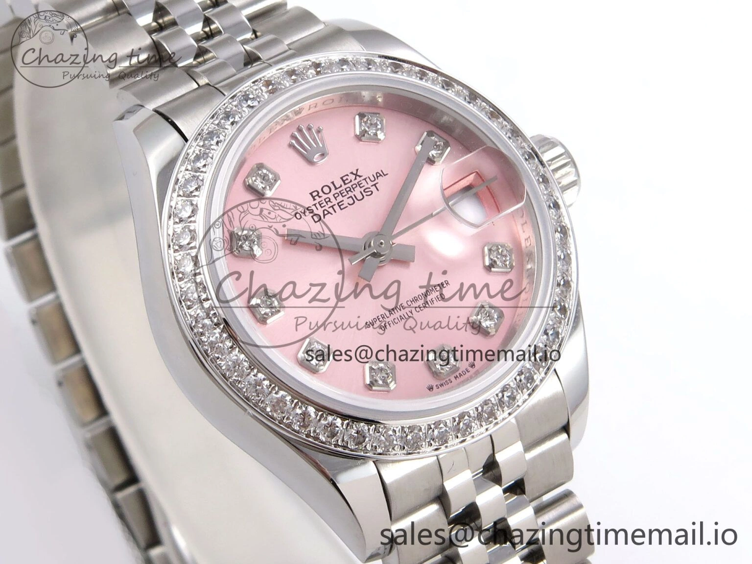 DateJust 28MM 279384RBR SS GMF 1:1 Best Edition 904L Steel Pink Diamonds Dial on Jubilee Bracelet A2671