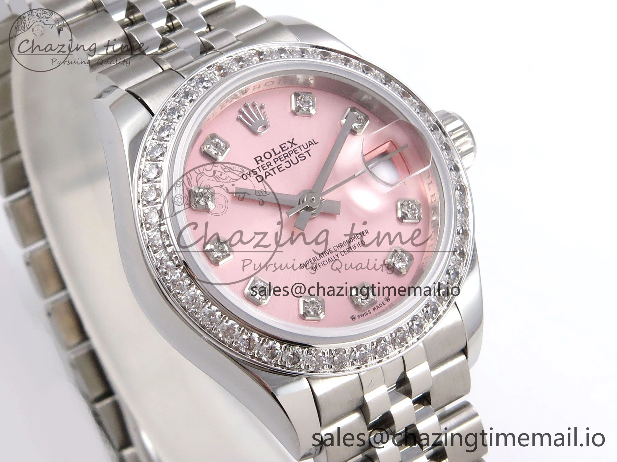 DateJust 28MM 279384RBR SS GMF 1:1 Best Edition 904L Steel Pink Diamonds Dial on Jubilee Bracelet A2671