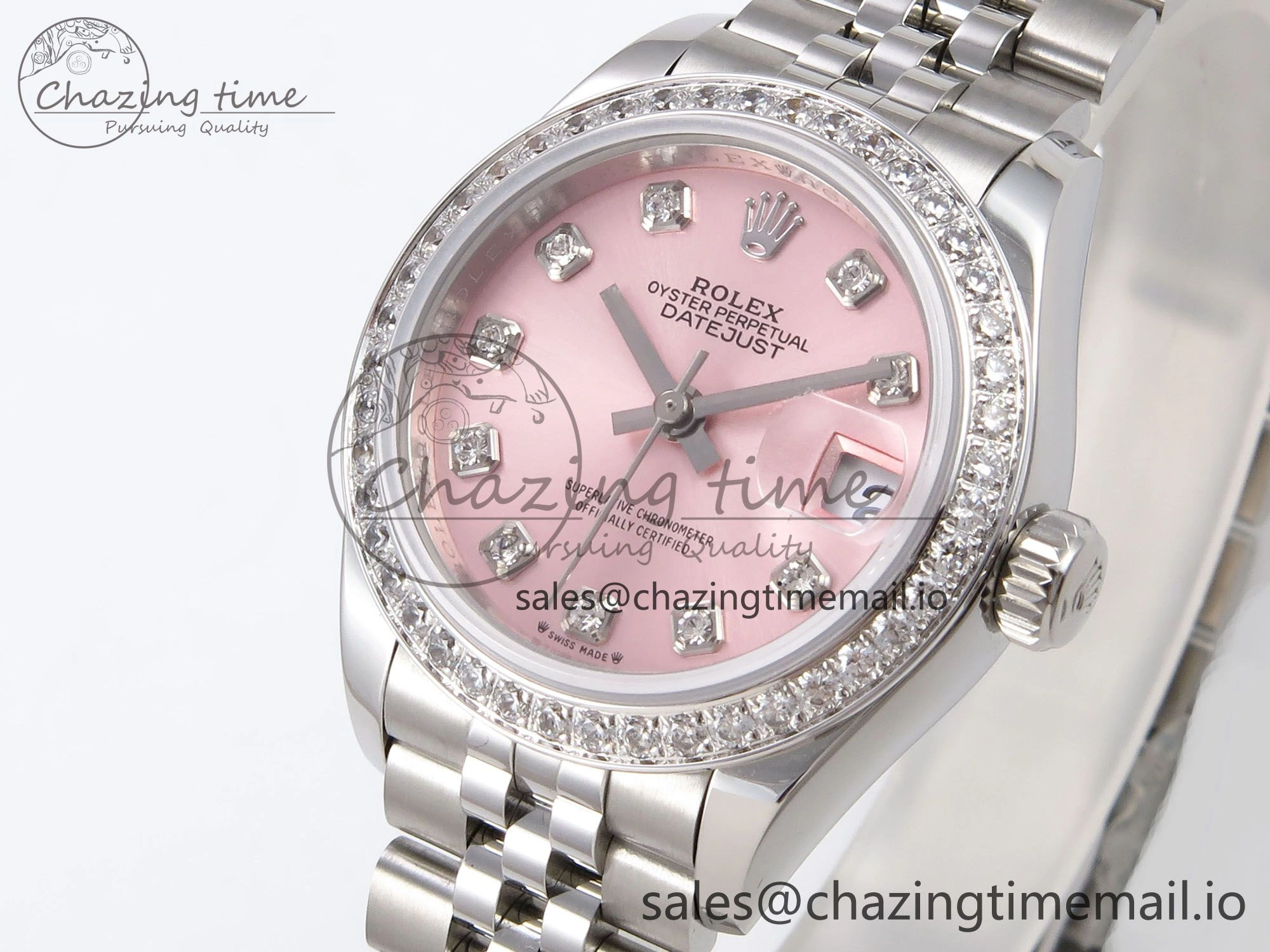 DateJust 28MM 279384RBR SS GMF 1:1 Best Edition 904L Steel Pink Diamonds Dial on Jubilee Bracelet A2671