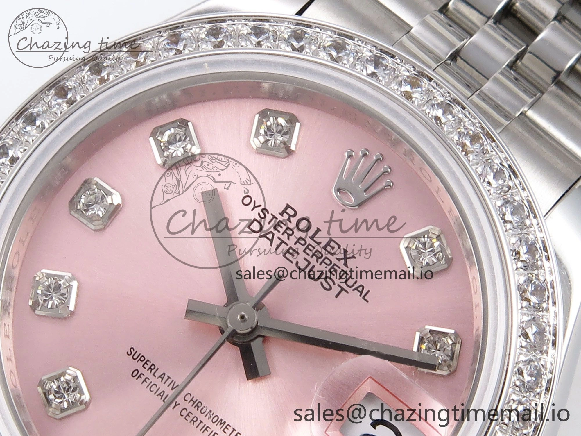 DateJust 28MM 279384RBR SS GMF 1:1 Best Edition 904L Steel Pink Diamonds Dial on Jubilee Bracelet A2671