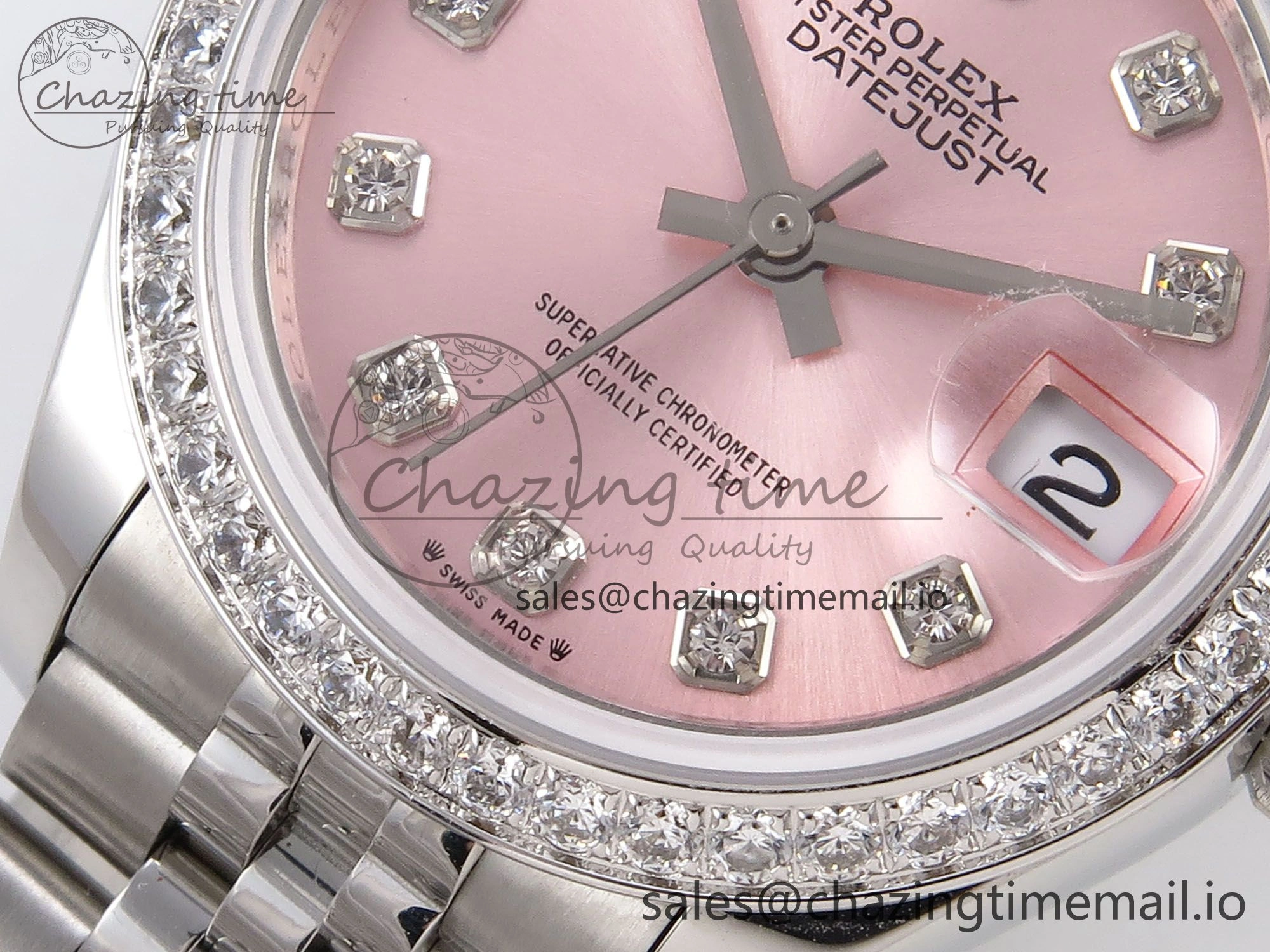 DateJust 28MM 279384RBR SS GMF 1:1 Best Edition 904L Steel Pink Diamonds Dial on Jubilee Bracelet A2671