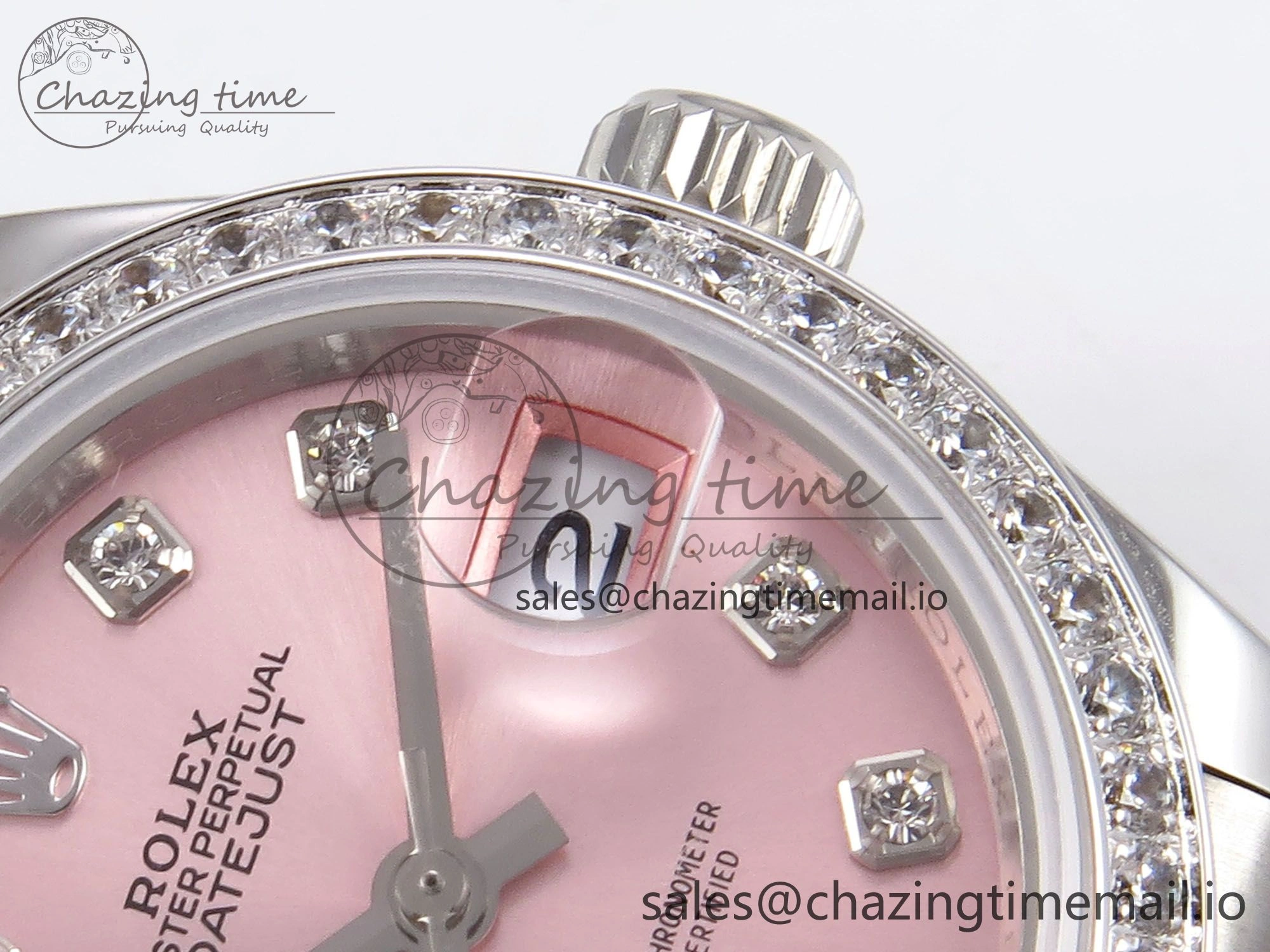 DateJust 28MM 279384RBR SS GMF 1:1 Best Edition 904L Steel Pink Diamonds Dial on Jubilee Bracelet A2671