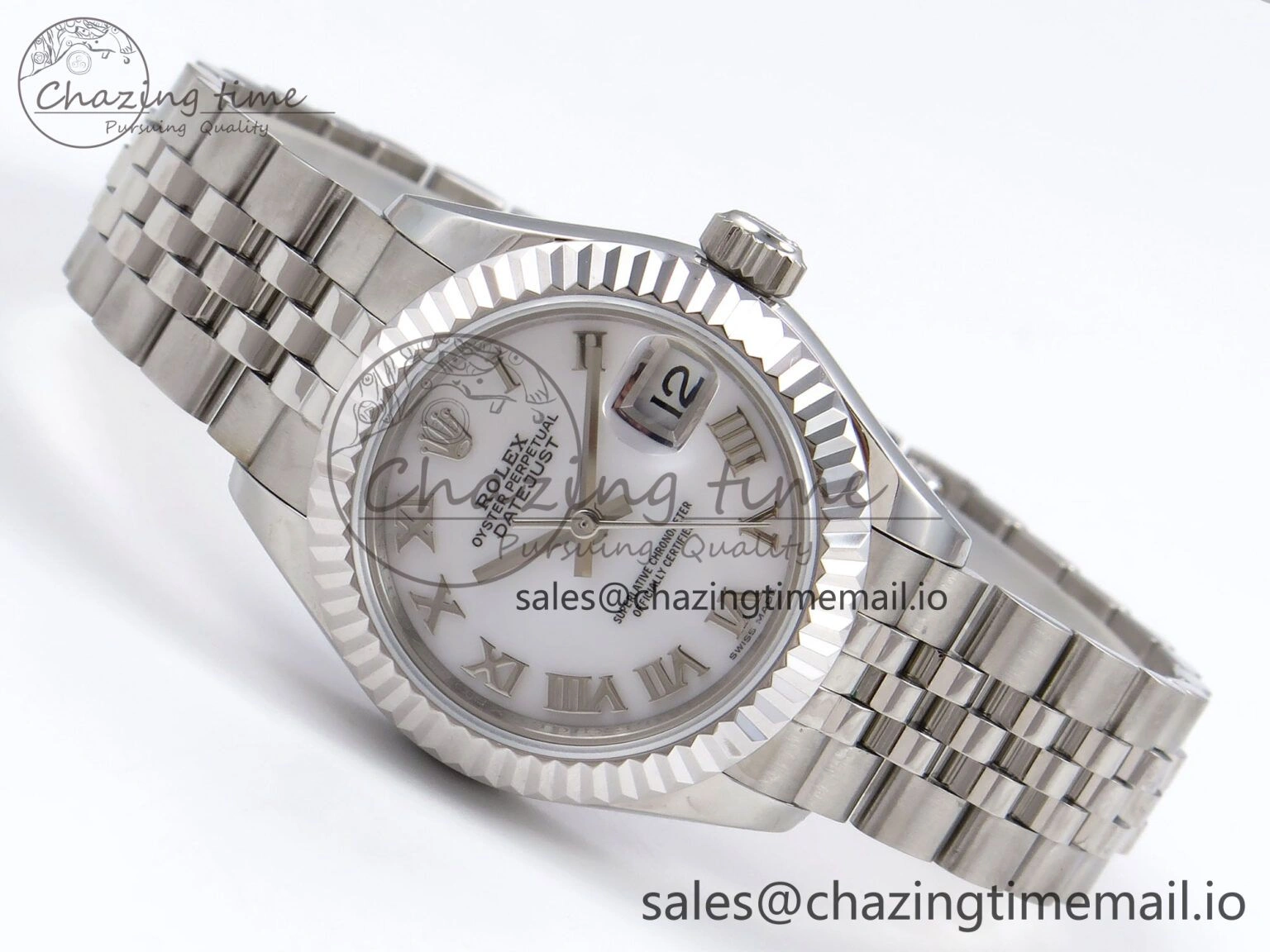 DateJust 28MM SS GMF 1:1 Best Edition 904L Steel White Roman Dial on Jubilee Bracelet A2671