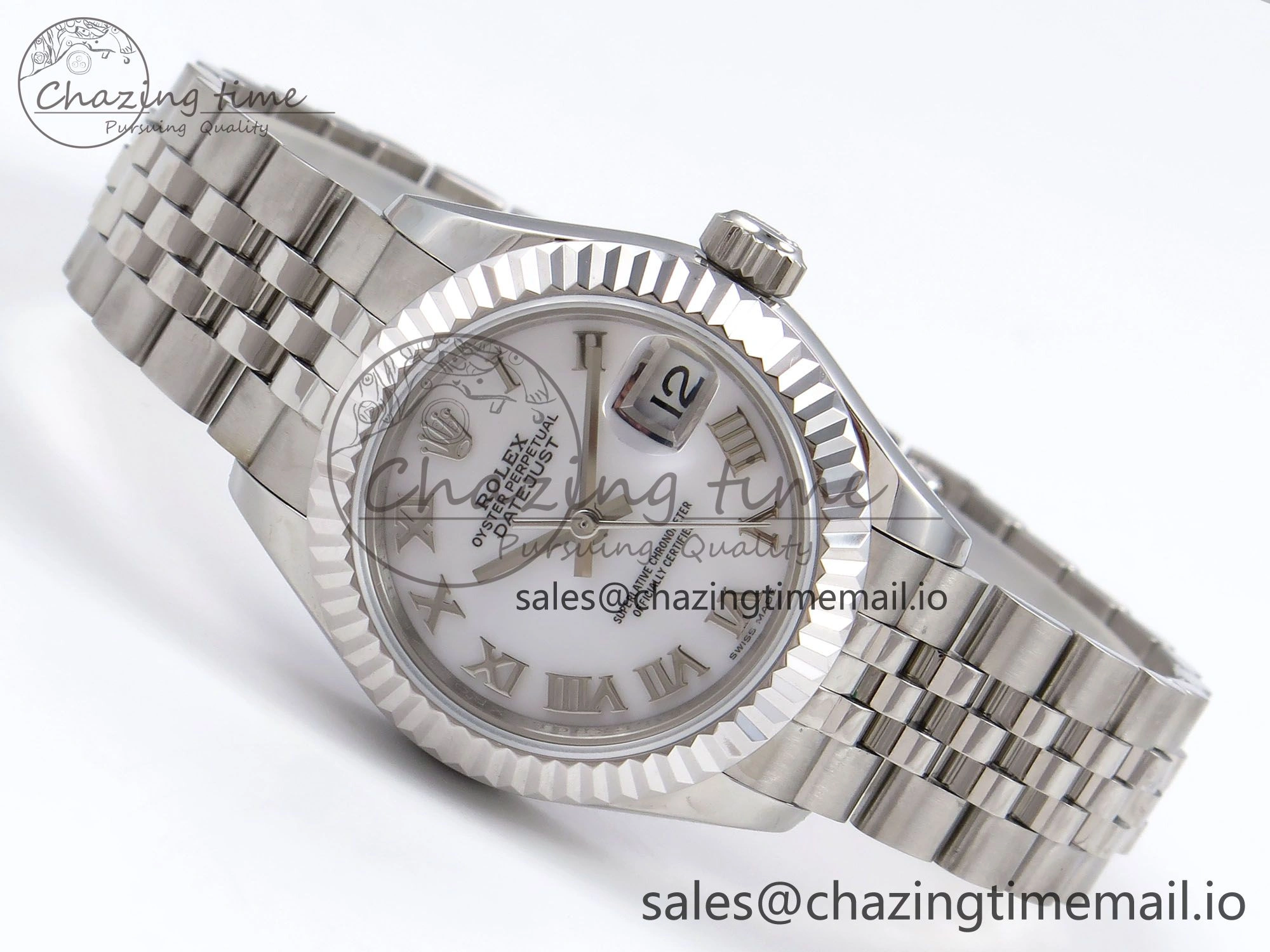 DateJust 28MM SS GMF 1:1 Best Edition 904L Steel White Roman Dial on Jubilee Bracelet A2671