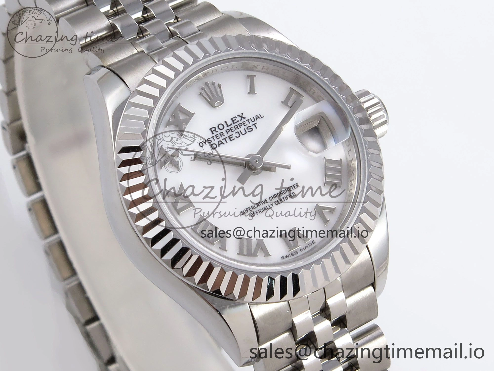 DateJust 28MM SS GMF 1:1 Best Edition 904L Steel White Roman Dial on Jubilee Bracelet A2671