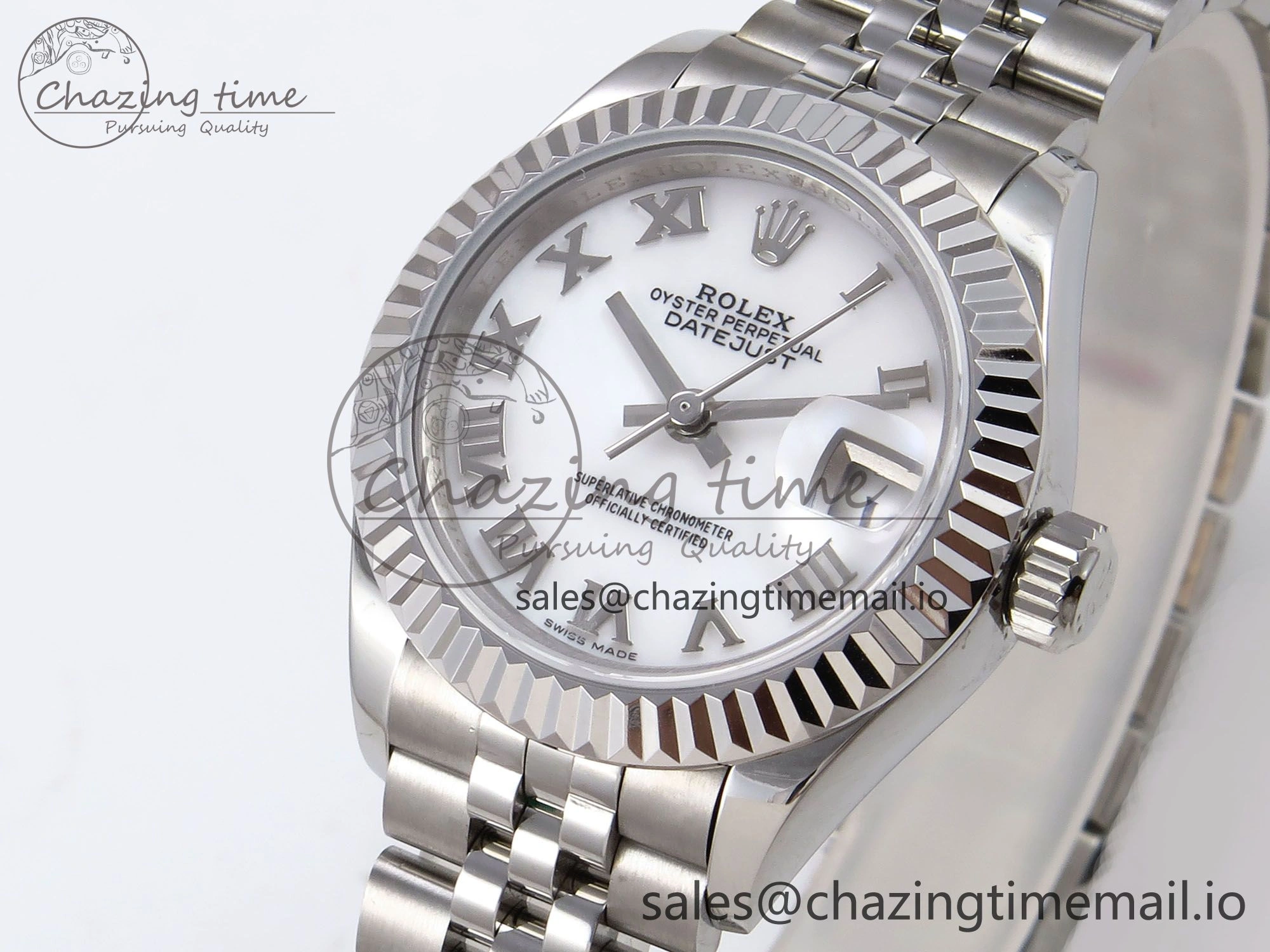 DateJust 28MM SS GMF 1:1 Best Edition 904L Steel White Roman Dial on Jubilee Bracelet A2671
