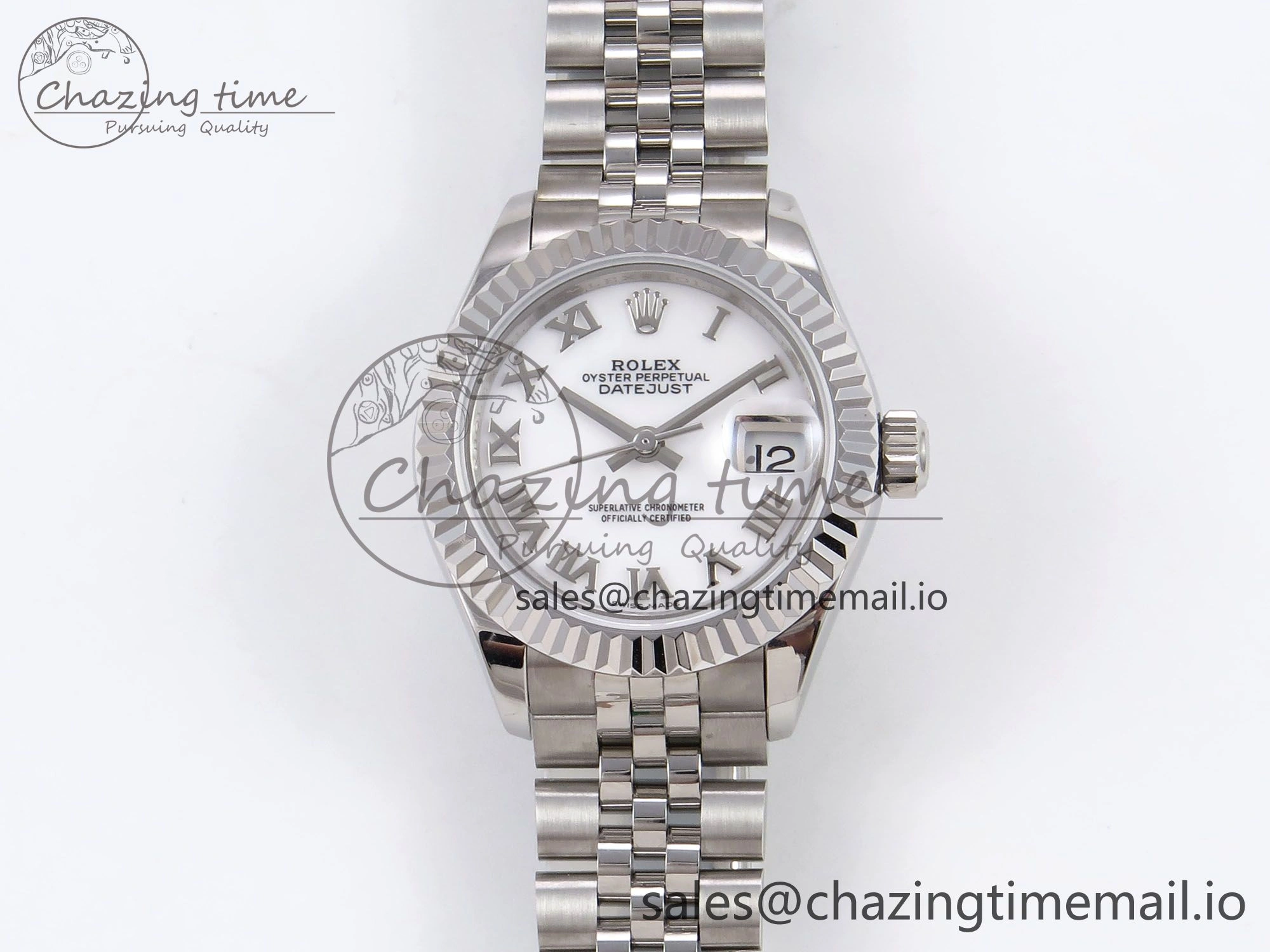 DateJust 28MM SS GMF 1:1 Best Edition 904L Steel White Roman Dial on Jubilee Bracelet A2671