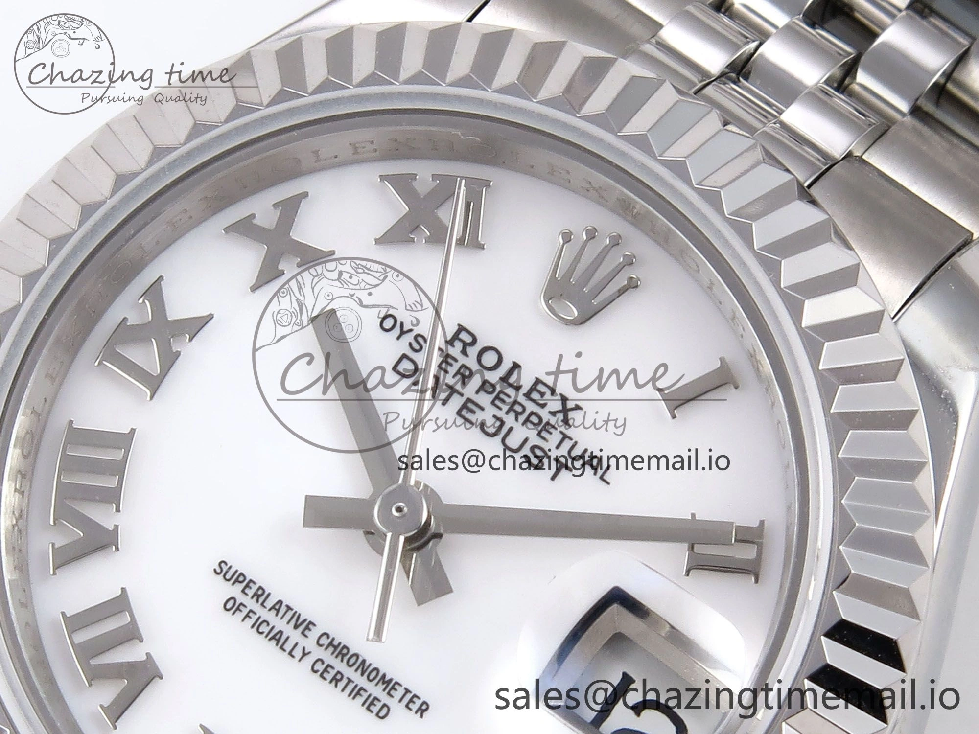 DateJust 28MM SS GMF 1:1 Best Edition 904L Steel White Roman Dial on Jubilee Bracelet A2671