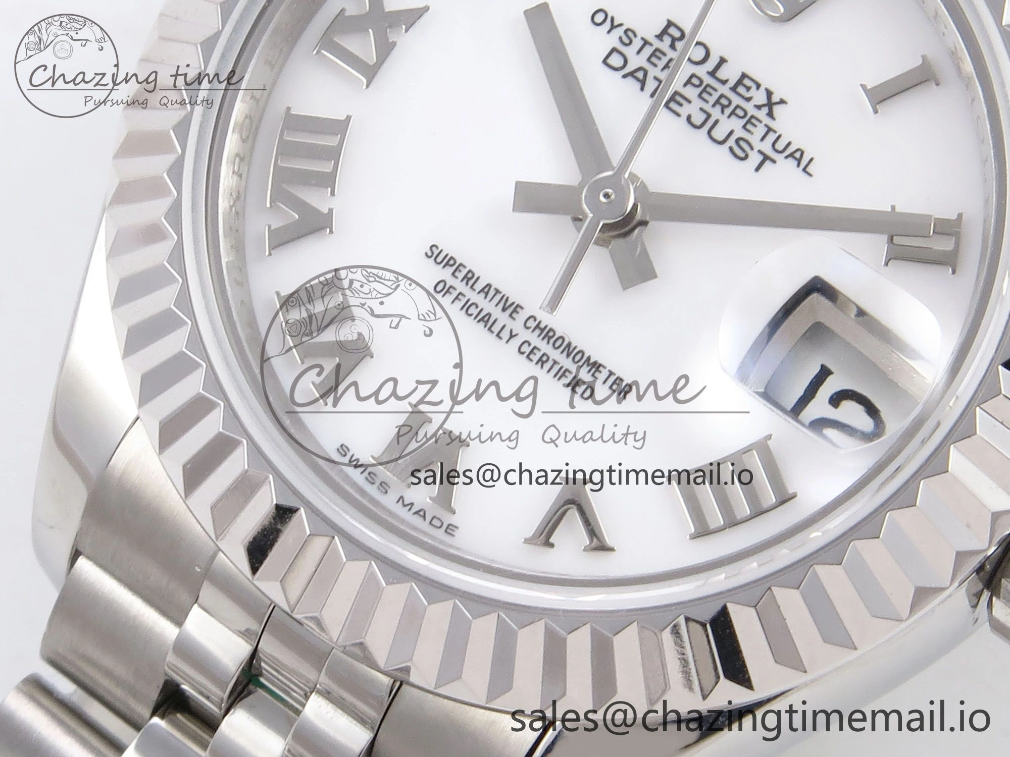 DateJust 28MM SS GMF 1:1 Best Edition 904L Steel White Roman Dial on Jubilee Bracelet A2671