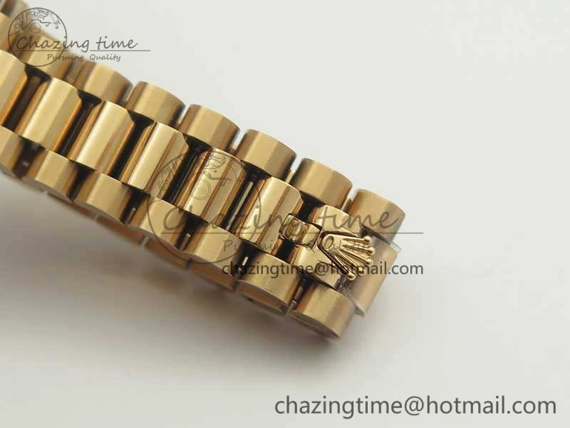 DateJust 28mm RG BP Maker Best Edition Brown Roman Dial Fluted Bezel On RG Bracelet ETA2671