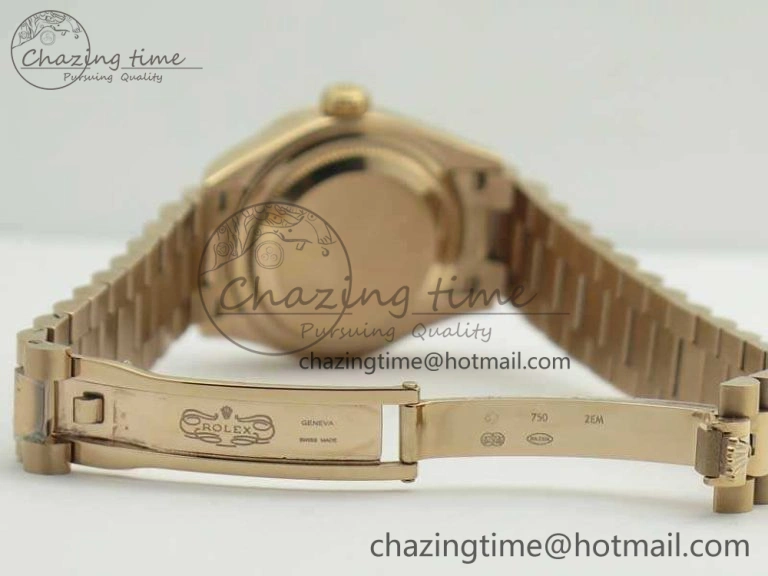 DateJust 28mm RG BP Maker Best Edition Brown Roman Dial Fluted Bezel On RG Bracelet ETA2671