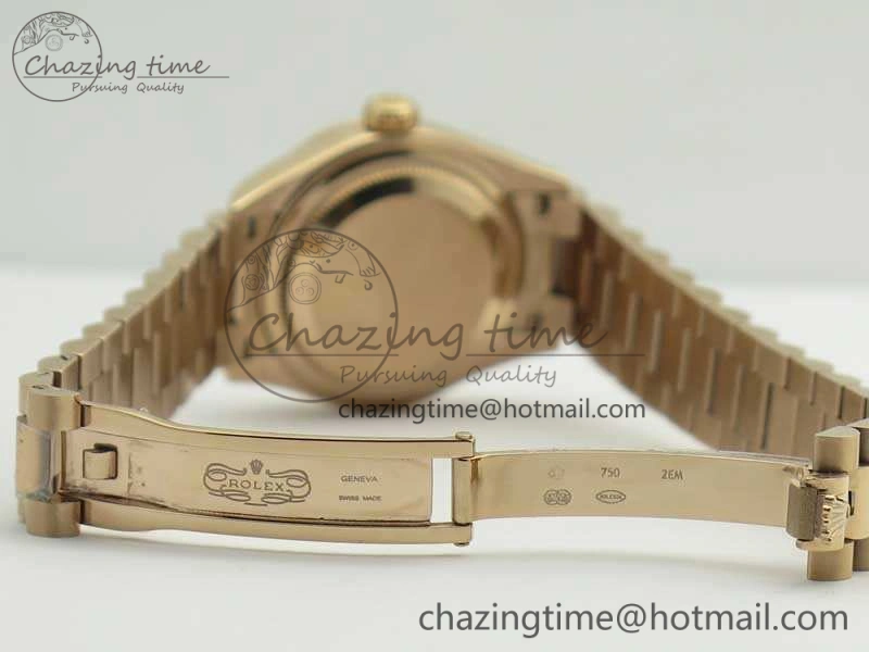 DateJust 28mm RG BP Maker Best Edition Brown Roman Dial Fluted Bezel On RG Bracelet ETA2671