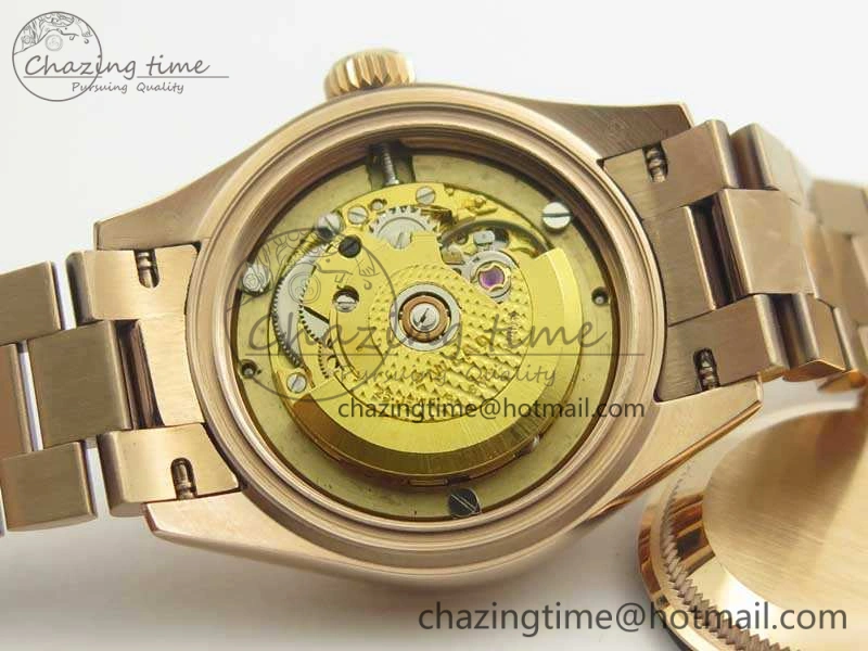 DateJust 28mm RG BP Maker Best Edition Brown Roman Dial Fluted Bezel On RG Bracelet ETA2671