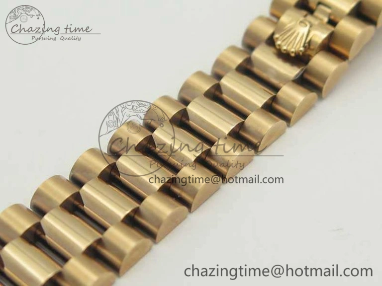 DateJust 28mm RG BP Maker Best Edition Brown Roman Dial Fluted Bezel On RG Bracelet ETA2671