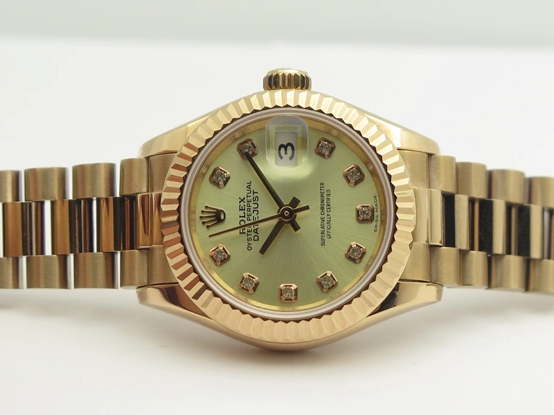 DateJust 28mm RG BP Maker Best Edition White Rg Diam Dial Fluted Bezel On RG Bracelet ETA2671