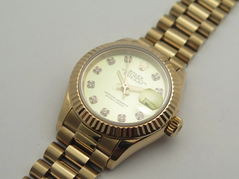 DateJust 28mm RG BP Maker Best Edition White Rg Diam Dial Fluted Bezel On RG Bracelet ETA2671