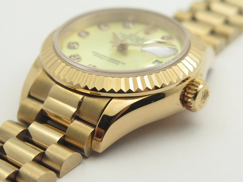 DateJust 28mm RG BP Maker Best Edition White Rg Diam Dial Fluted Bezel On RG Bracelet ETA2671