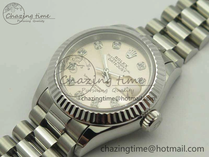 DateJust 28mm SS BP Maker Best Edition Silver Diam Dial On SS Bracelet ETA2671