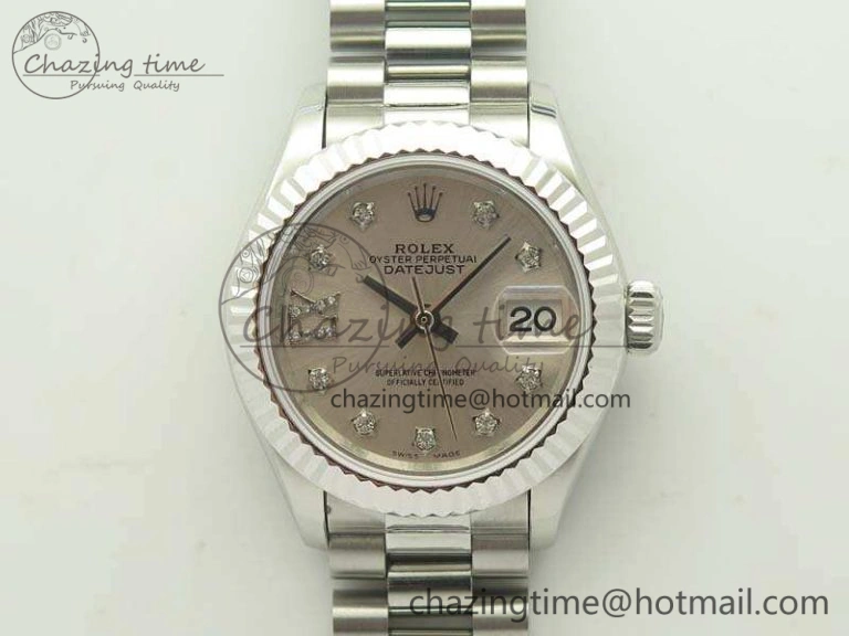 DateJust 28mm SS BP Maker Best Edition Silver Diam XL Dial On SS Bracelet ETA2671