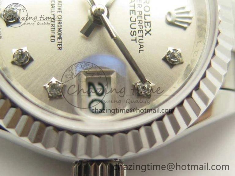 DateJust 28mm SS BP Maker Best Edition Silver Diam XL Dial On SS Bracelet ETA2671