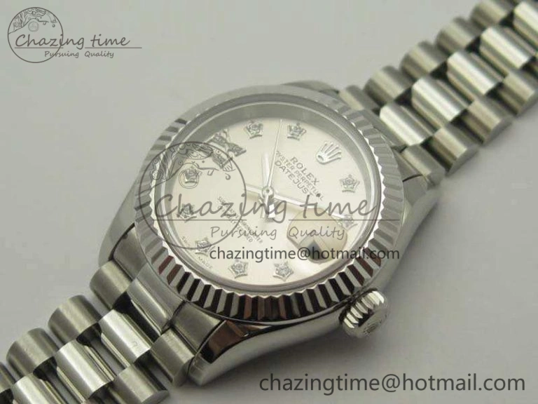 DateJust 28mm SS BP Maker Best Edition Silver Diam XL Dial On SS Bracelet ETA2671