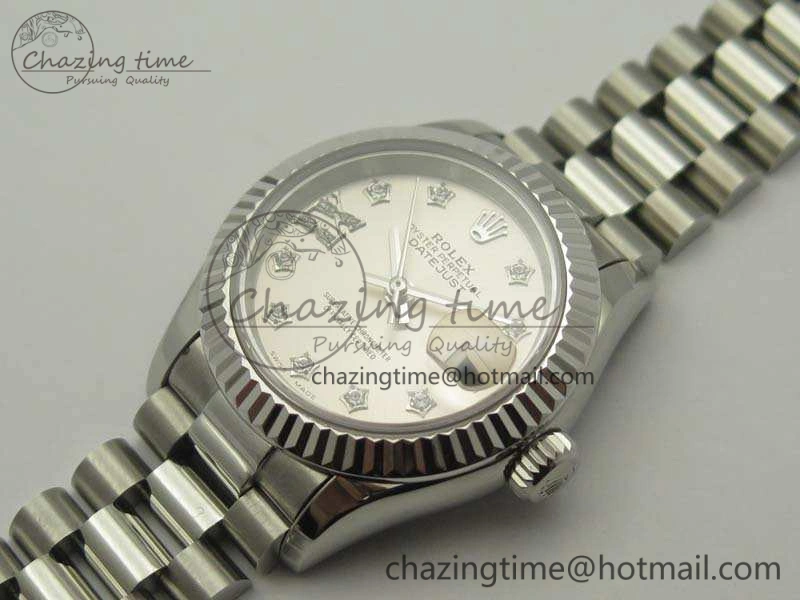 DateJust 28mm SS BP Maker Best Edition Silver Diam XL Dial On SS Bracelet ETA2671