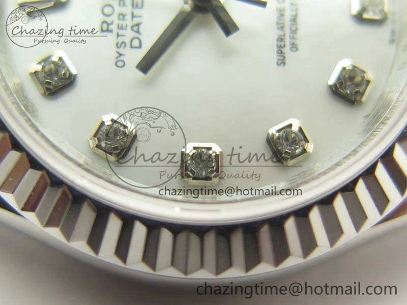 DateJust 28mm SS BP Maker Best Edition White MOP Dial On SS Bracelet ETA2671