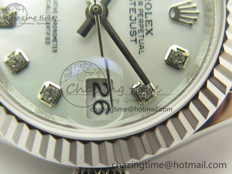 DateJust 28mm SS BP Maker Best Edition White MOP Dial On SS Bracelet ETA2671