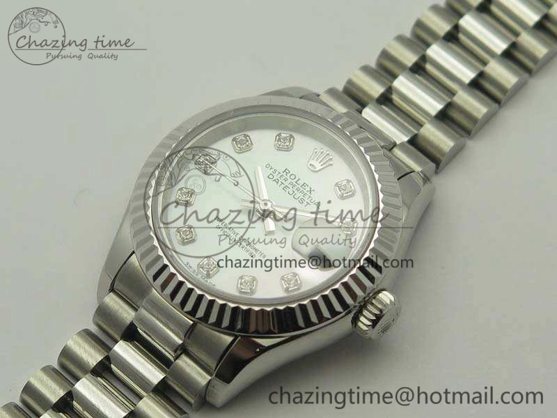 DateJust 28mm SS BP Maker Best Edition White MOP Dial On SS Bracelet ETA2671