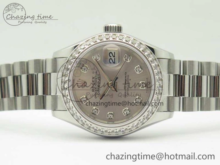 DateJust 28mm SS Diamond Bezel BP Maker Best Edition Silver Dial On SS Bracelet ETA2671