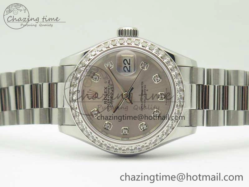DateJust 28mm SS Diamond Bezel BP Maker Best Edition Silver Dial On SS Bracelet ETA2671