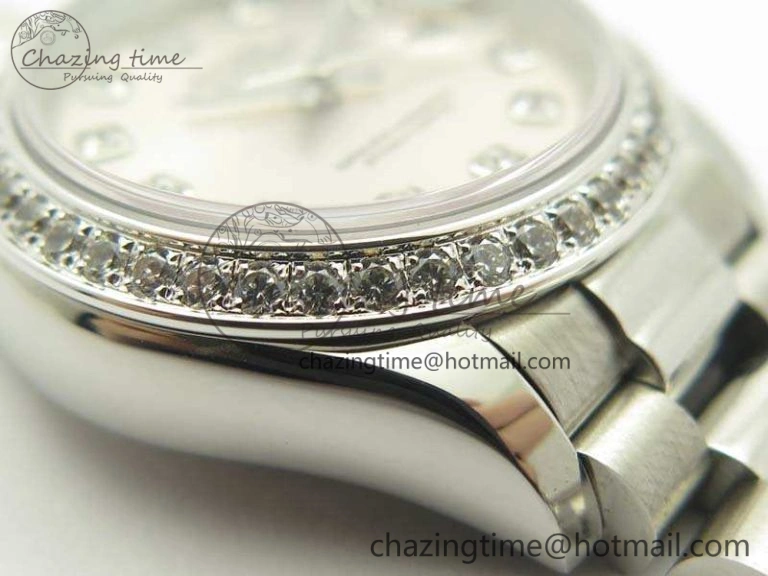 DateJust 28mm SS Diamond Bezel BP Maker Best Edition Silver Dial On SS Bracelet ETA2671