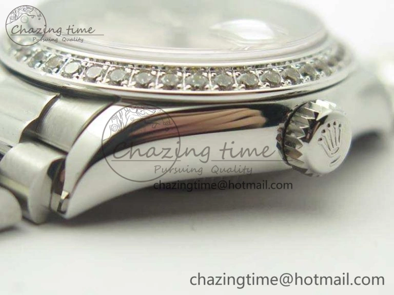 DateJust 28mm SS Diamond Bezel BP Maker Best Edition Silver Dial On SS Bracelet ETA2671
