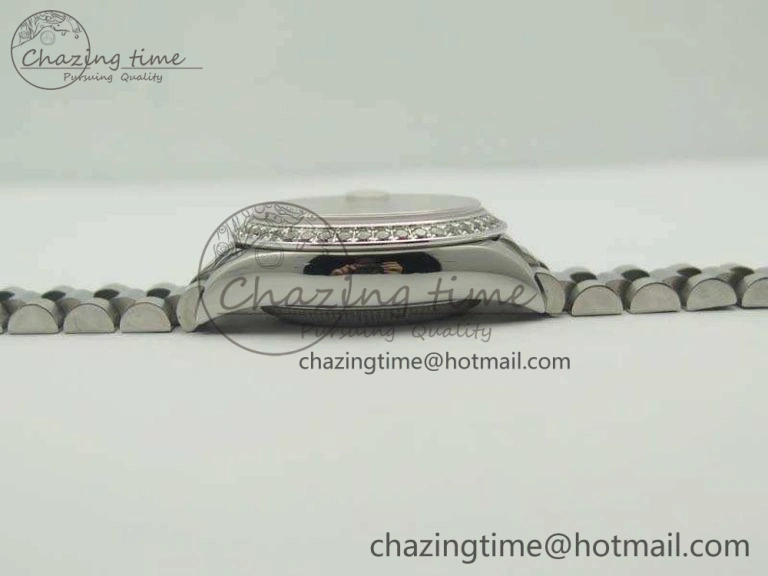 DateJust 28mm SS Diamond Bezel BP Maker Best Edition Silver Dial On SS Bracelet ETA2671