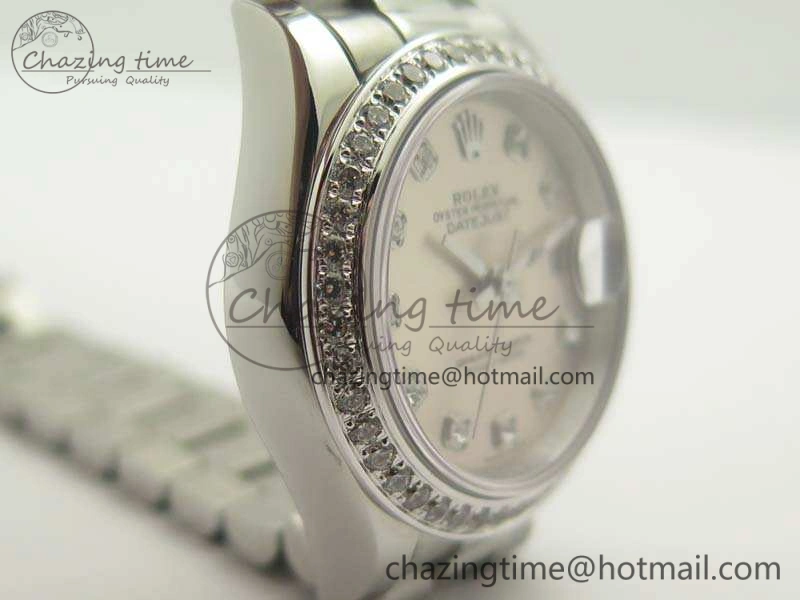 DateJust 28mm SS Diamond Bezel BP Maker Best Edition Silver Dial On SS Bracelet ETA2671