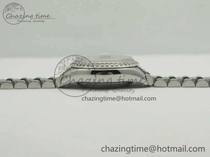 DateJust 28mm SS Diamond Bezel BP Maker Best Edition Silver Diam XL Dial On SS Bracelet ETA2671