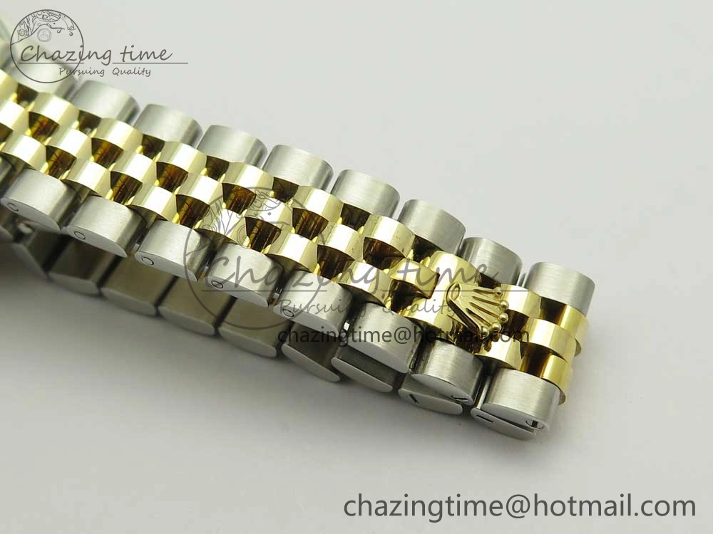 DateJust 28mm Wrapped SS YG Best Edition Gold Dial Crystal Markers on Wrapped SS YG Bracelet ETA2671