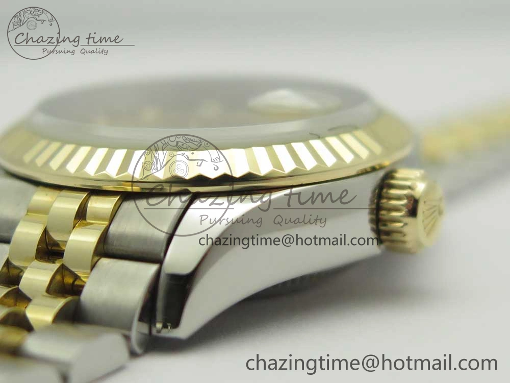 DateJust 28mm Wrapped SS YG Best Edition Gold Dial Crystal Markers on Wrapped SS YG Bracelet ETA2671