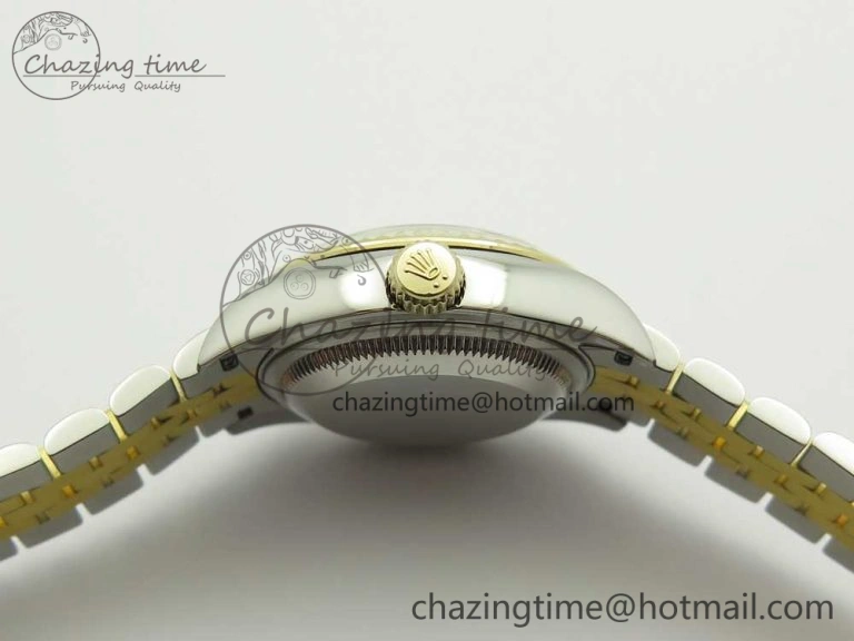 DateJust 28mm Wrapped SS YG Best Edition Gold Dial Crystal Markers on Wrapped SS YG Bracelet ETA2671