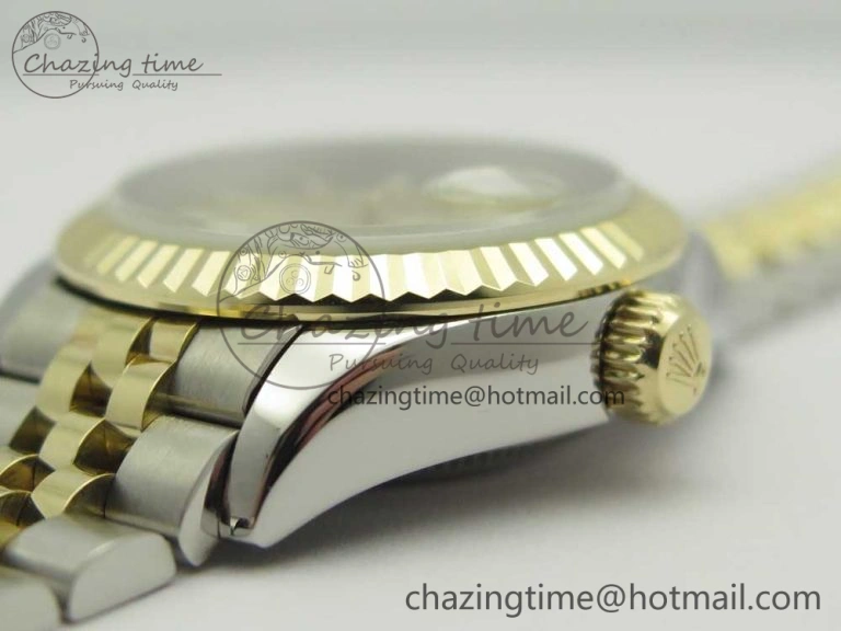 DateJust 28mm Wrapped SS YG Best Edition Gold Dial Sticks Markers on Wrapped SS YG Bracelet ETA2671