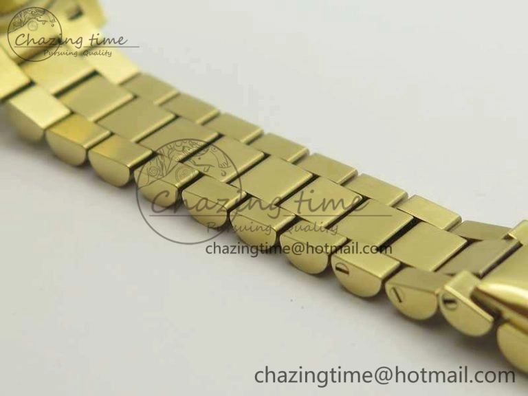 DateJust 28mm YG BP Maker Best Edition Silver Diam Dial Fluted Bezel On YG Bracelet ETA2671