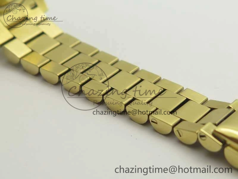DateJust 28mm YG BP Maker Best Edition Silver Diam Dial Fluted Bezel On YG Bracelet ETA2671