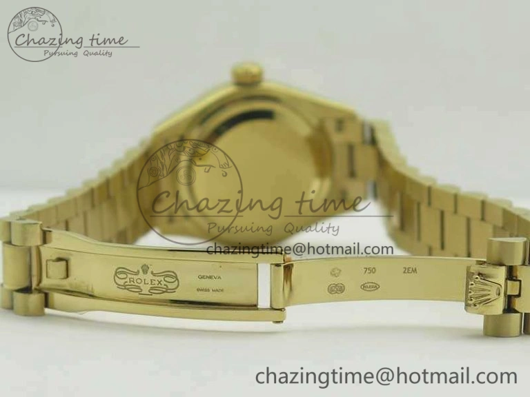 DateJust 28mm YG BP Maker Best Edition Silver Diam Dial Fluted Bezel On YG Bracelet ETA2671
