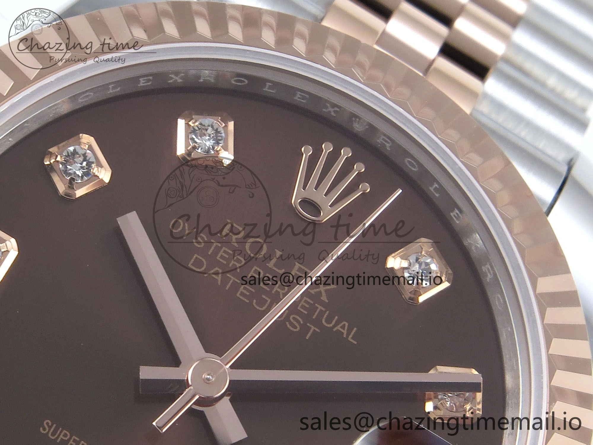 DateJust 31 278271 ARF 1:1 Best Edition 904L Steel Brown Diamonds Dial on SS RG Jubilee Bracelet ETA 2688