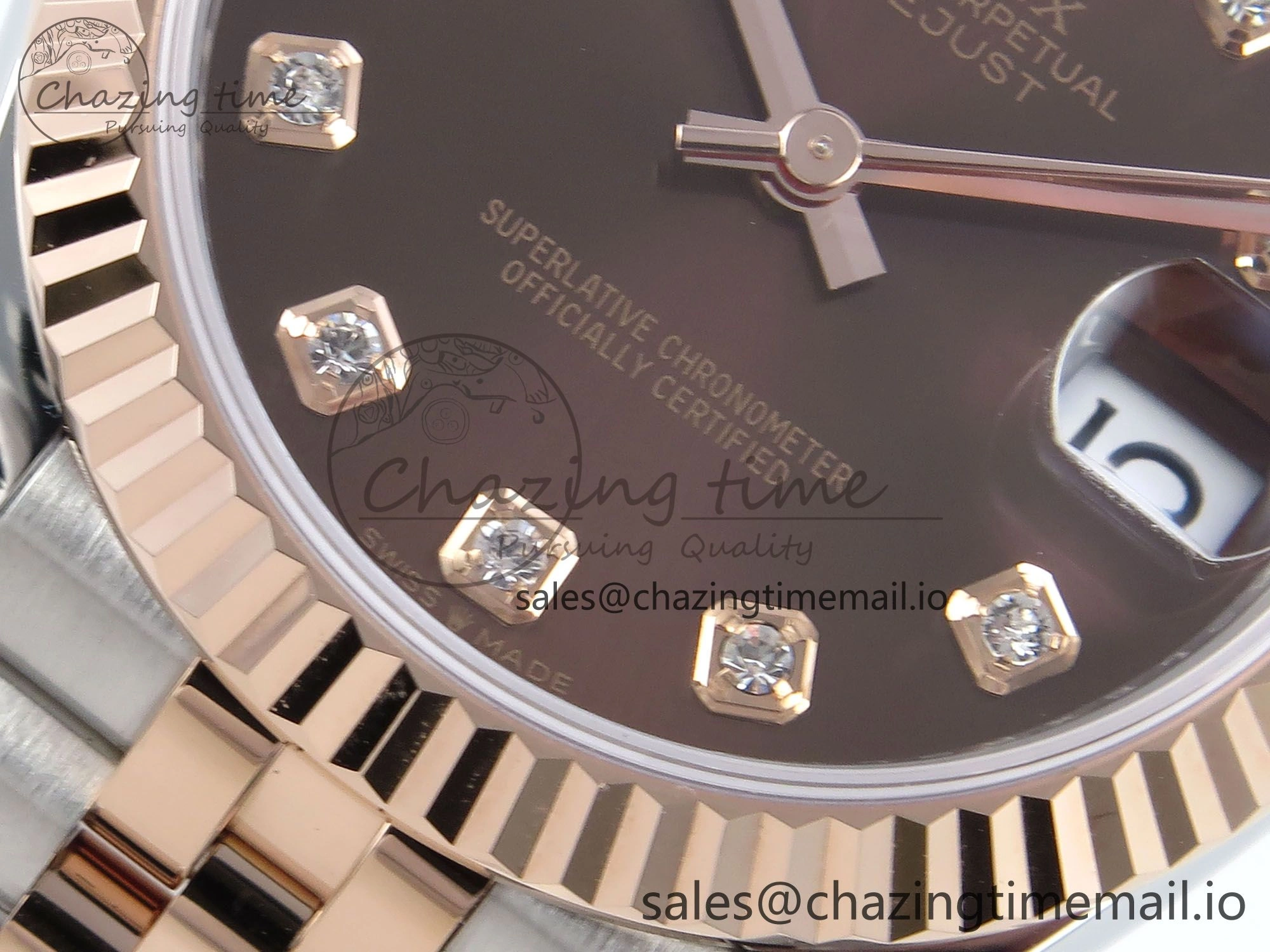 DateJust 31 278271 ARF 1:1 Best Edition 904L Steel Brown Diamonds Dial on SS RG Jubilee Bracelet ETA 2688