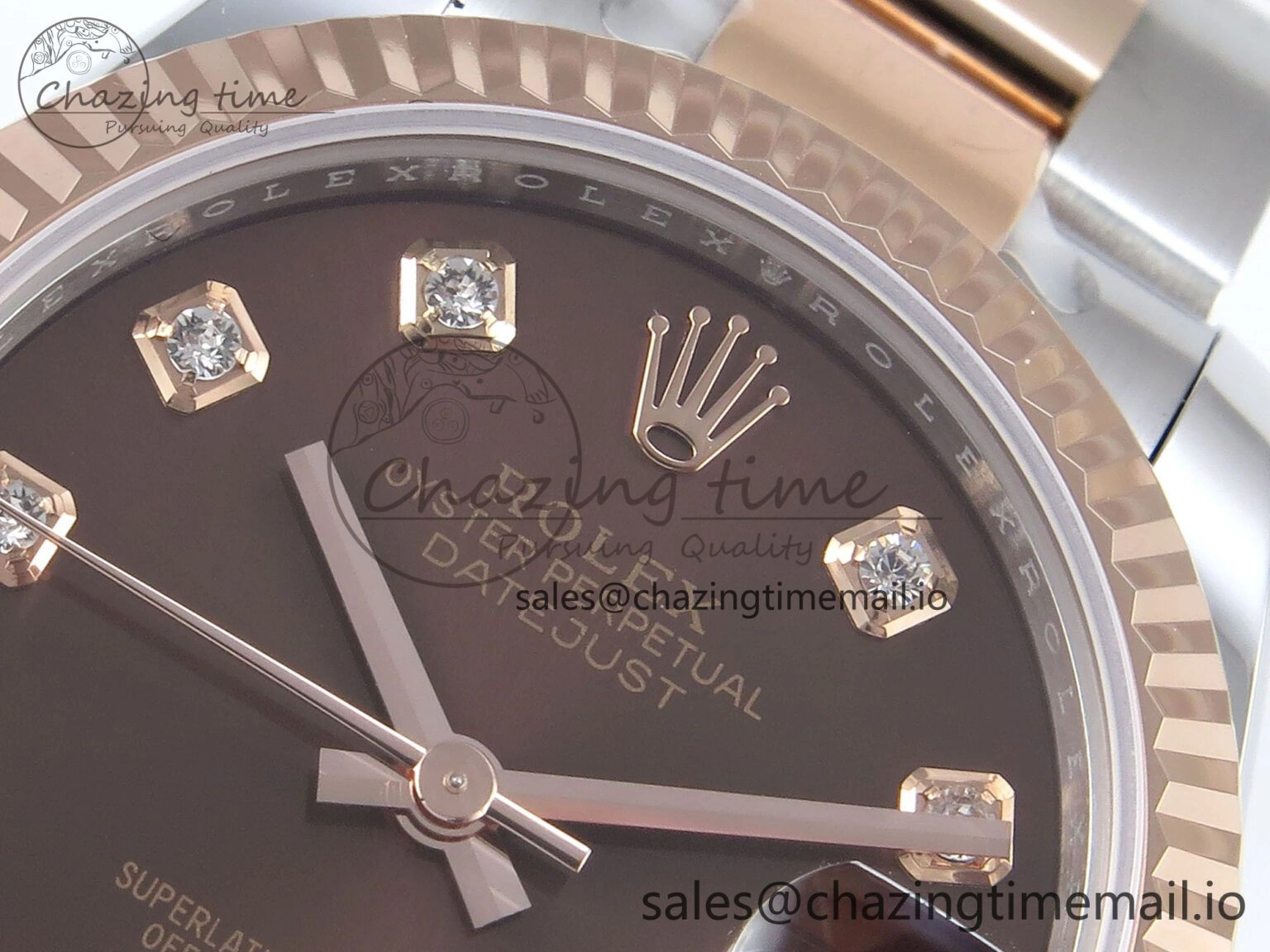 DateJust 31 278271 ARF 1:1 Best Edition 904L Steel Brown Diamonds Dial on SS RG Oyster Bracelet ETA 2688