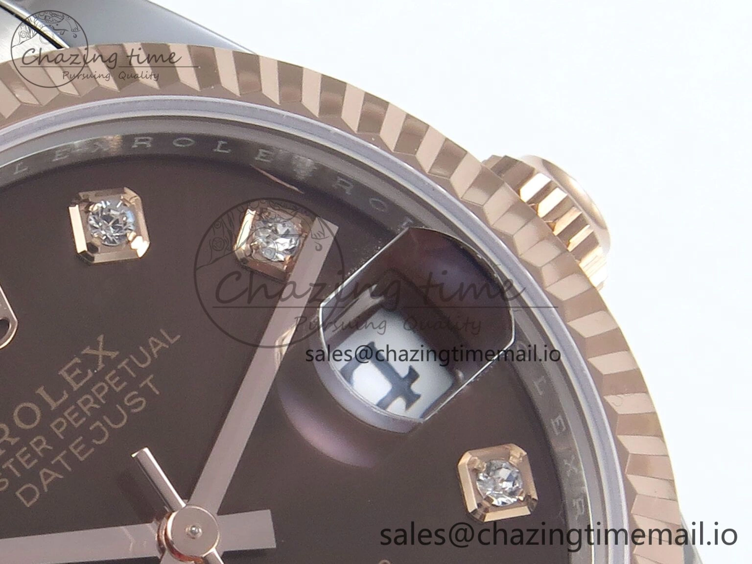 DateJust 31 278271 ARF 1:1 Best Edition 904L Steel Brown Diamonds Dial on SS RG Oyster Bracelet ETA 2688