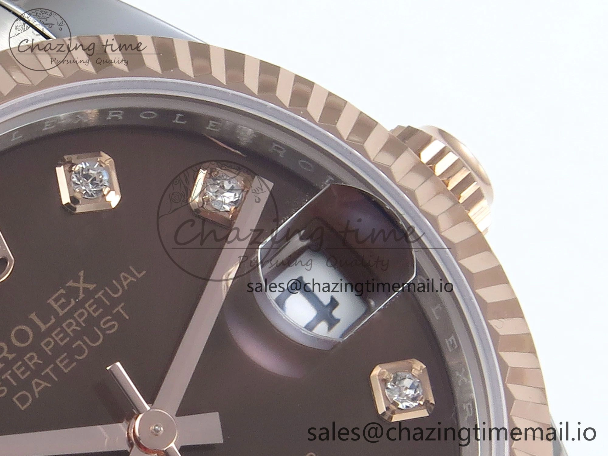 DateJust 31 278271 ARF 1:1 Best Edition 904L Steel Brown Diamonds Dial on SS RG Oyster Bracelet ETA 2688
